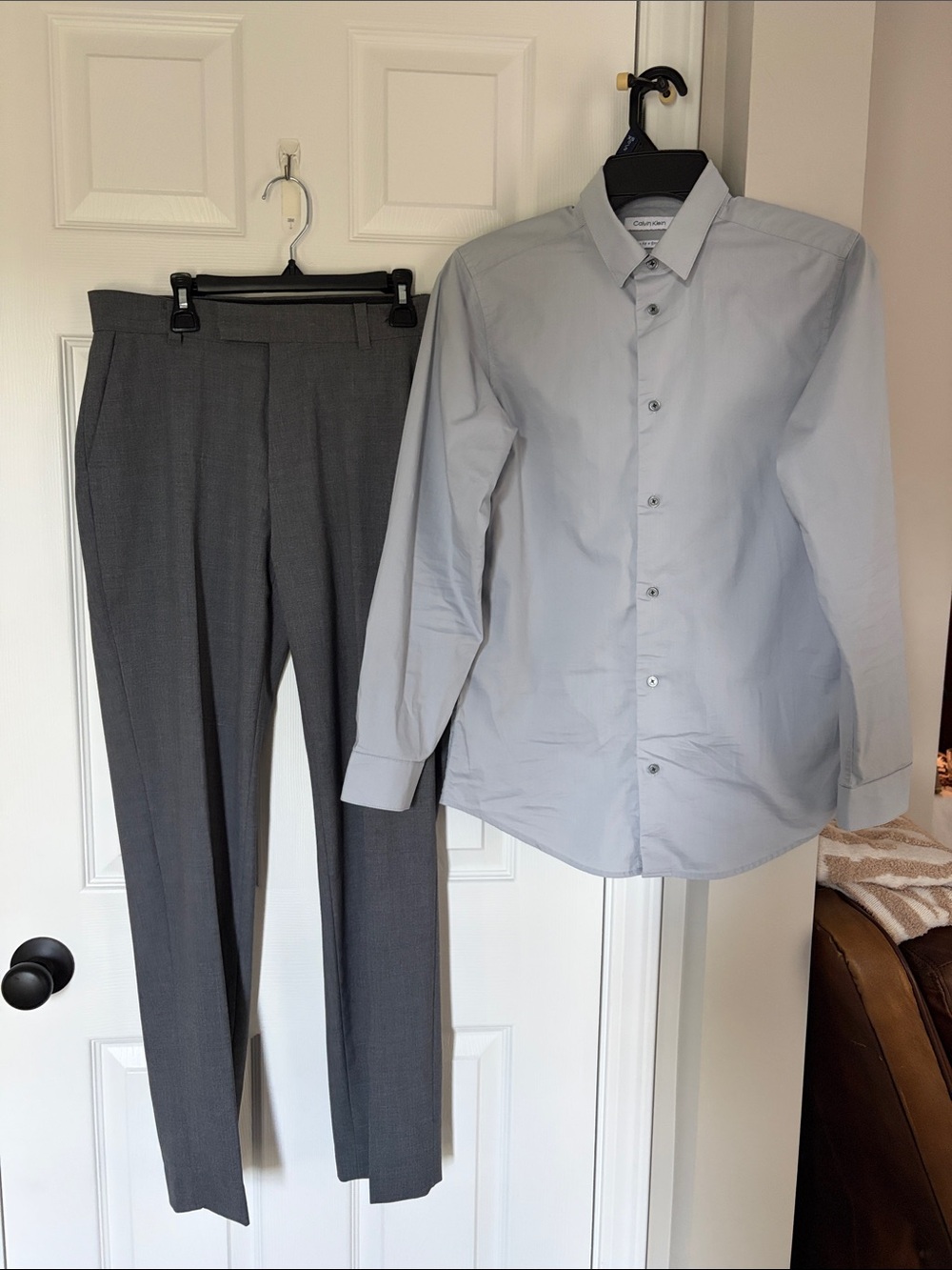 Calvin Klein Boys Gray Dress Pants